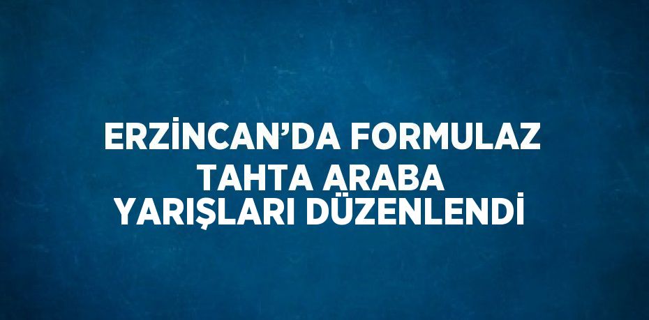 ERZİNCAN’DA FORMULAZ TAHTA ARABA YARIŞLARI DÜZENLENDİ