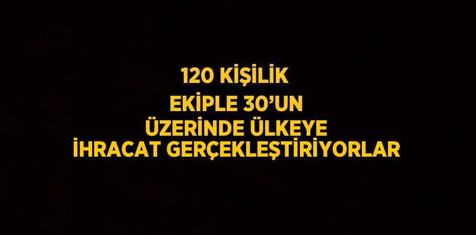 120 KİŞİLİK EKİPLE 30’UN ÜZERİNDE ÜLKEYE İHRACAT GERÇEKLEŞTİRİYORLAR