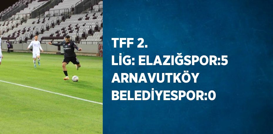 TFF 2. LİG: ELAZIĞSPOR:5 ARNAVUTKÖY BELEDİYESPOR:0