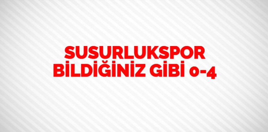 SUSURLUKSPOR BİLDİĞİNİZ GİBİ   0-4