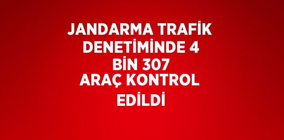 JANDARMA TRAFİK DENETİMİNDE 4 BİN 307 ARAÇ KONTROL EDİLDİ