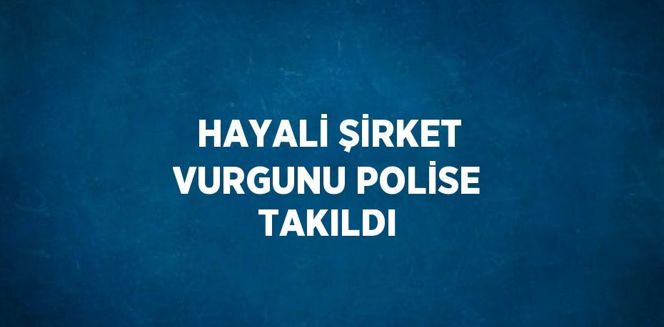 HAYALİ ŞİRKET VURGUNU POLİSE TAKILDI