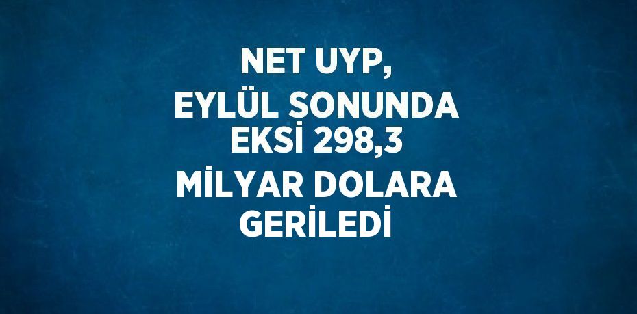 NET UYP, EYLÜL SONUNDA EKSİ 298,3 MİLYAR DOLARA GERİLEDİ