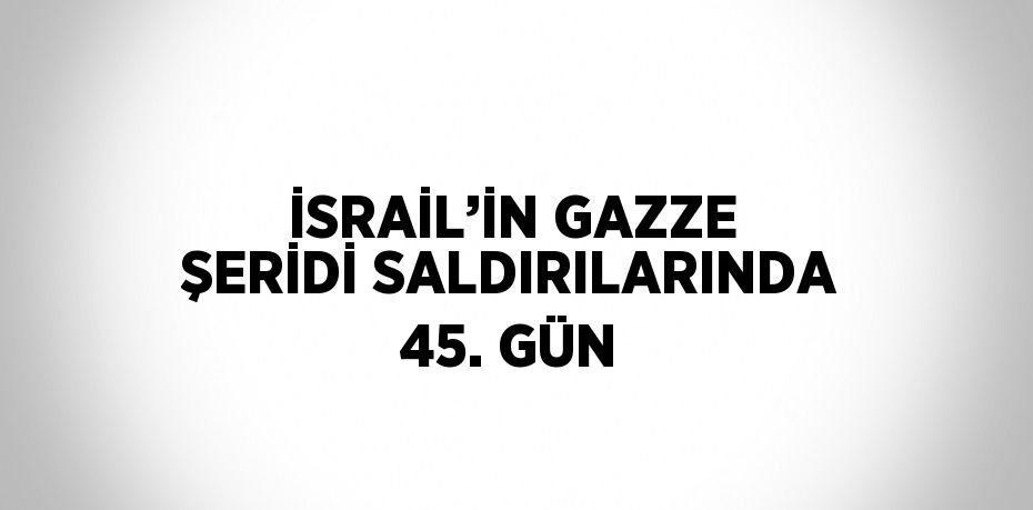 İSRAİL’İN GAZZE ŞERİDİ SALDIRILARINDA 45. GÜN