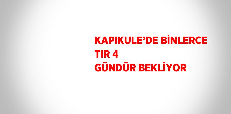 KAPIKULE’DE BİNLERCE TIR 4 GÜNDÜR BEKLİYOR