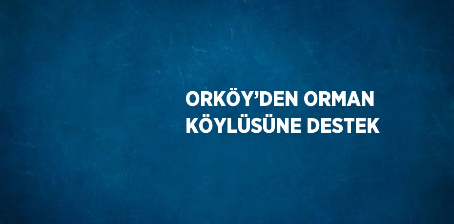 ORKÖY’DEN ORMAN KÖYLÜSÜNE DESTEK