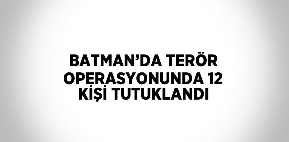 BATMAN’DA TERÖR OPERASYONUNDA 12 KİŞİ TUTUKLANDI