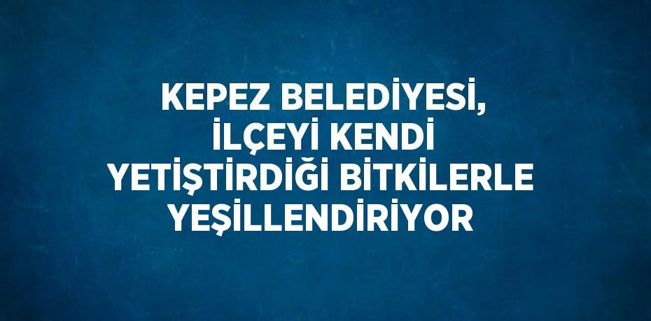 KEPEZ BELEDİYESİ, İLÇEYİ KENDİ YETİŞTİRDİĞİ BİTKİLERLE YEŞİLLENDİRİYOR