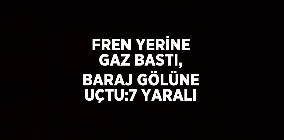 FREN YERİNE GAZ BASTI, BARAJ GÖLÜNE UÇTU:7 YARALI