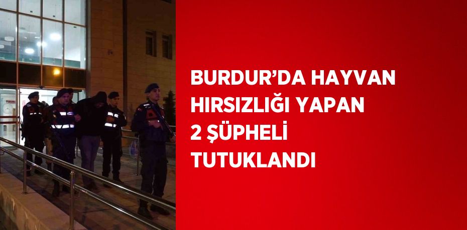 BURDUR’DA HAYVAN HIRSIZLIĞI YAPAN 2 ŞÜPHELİ TUTUKLANDI