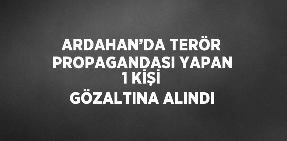 ARDAHAN’DA TERÖR PROPAGANDASI YAPAN 1 KİŞİ GÖZALTINA ALINDI