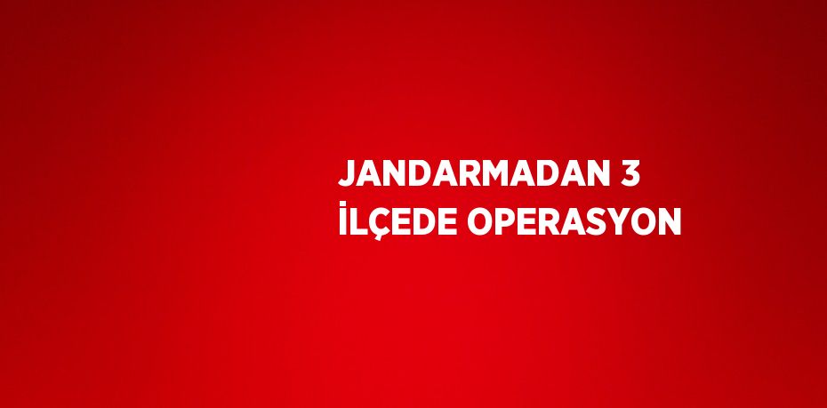 JANDARMADAN 3 İLÇEDE OPERASYON