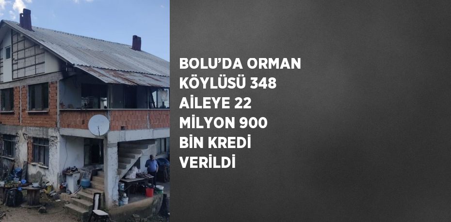 BOLU’DA ORMAN KÖYLÜSÜ 348 AİLEYE 22 MİLYON 900 BİN KREDİ VERİLDİ