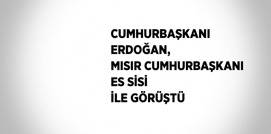 CUMHURBAŞKANI ERDOĞAN, MISIR CUMHURBAŞKANI ES SİSİ İLE GÖRÜŞTÜ