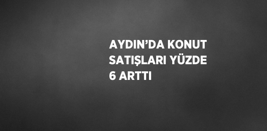 AYDIN’DA KONUT SATIŞLARI YÜZDE 6 ARTTI