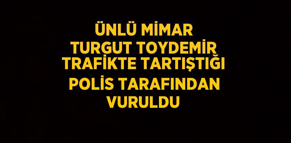 ÜNLÜ MİMAR TURGUT TOYDEMİR TRAFİKTE TARTIŞTIĞI POLİS TARAFINDAN VURULDU