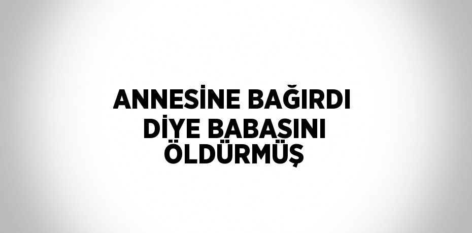 ANNESİNE BAĞIRDI DİYE BABASINI ÖLDÜRMÜŞ