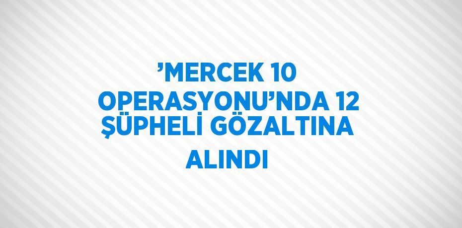 ’MERCEK 10 OPERASYONU’NDA 12 ŞÜPHELİ GÖZALTINA ALINDI