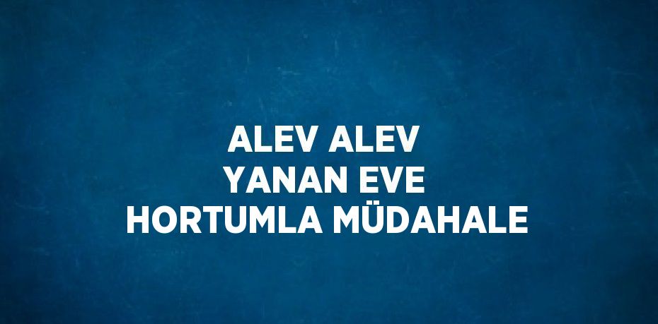 ALEV ALEV YANAN EVE HORTUMLA MÜDAHALE