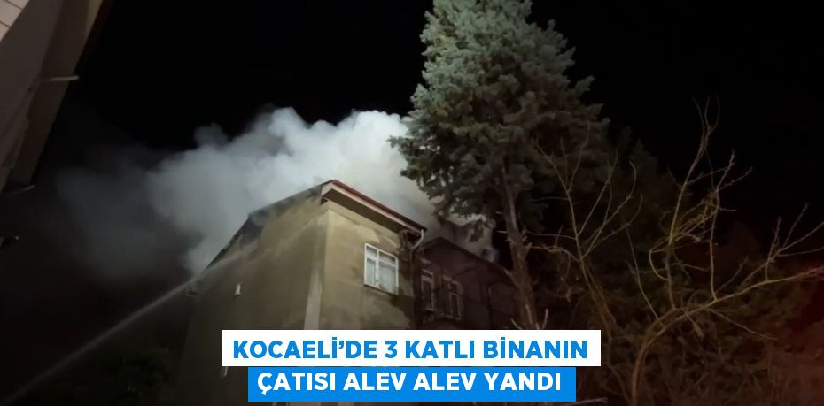 KOCAELİ’DE 3 KATLI BİNANIN ÇATISI ALEV ALEV YANDI