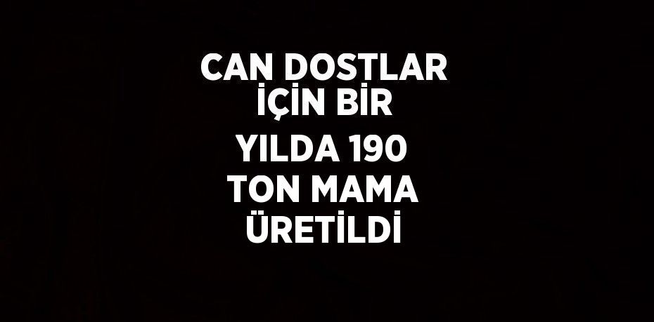 CAN DOSTLAR İÇİN BİR YILDA 190 TON MAMA ÜRETİLDİ