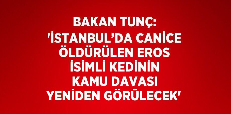 BAKAN TUNÇ: 'İSTANBUL’DA CANİCE ÖLDÜRÜLEN EROS İSİMLİ KEDİNİN KAMU DAVASI YENİDEN GÖRÜLECEK'