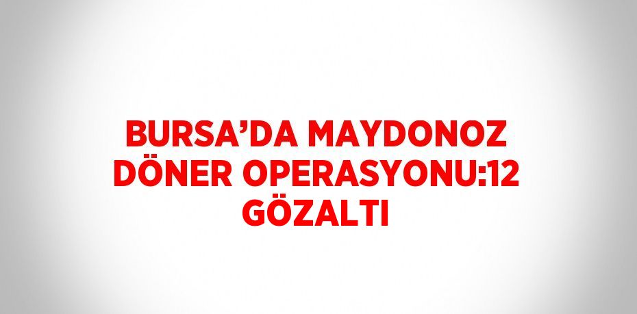 BURSA’DA MAYDONOZ DÖNER OPERASYONU:12 GÖZALTI