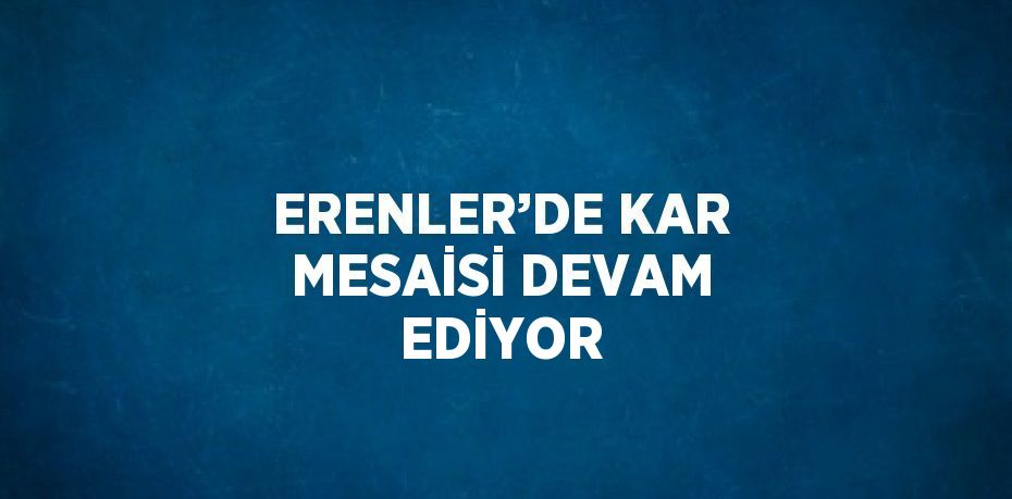 ERENLER’DE KAR MESAİSİ DEVAM EDİYOR