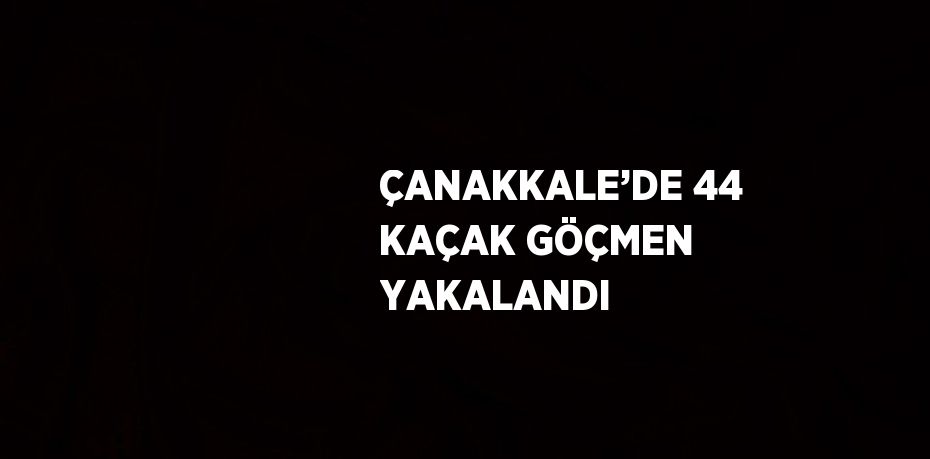 ÇANAKKALE’DE 44 KAÇAK GÖÇMEN YAKALANDI