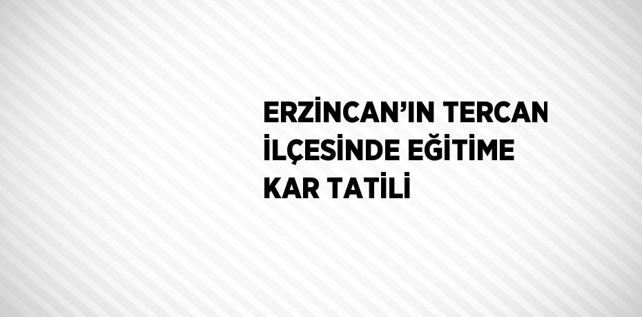 ERZİNCAN’IN TERCAN İLÇESİNDE EĞİTİME KAR TATİLİ