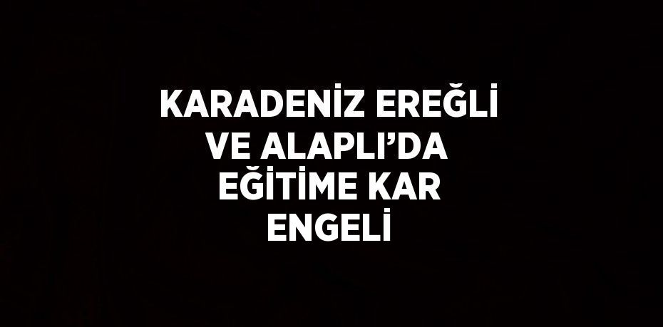 KARADENİZ EREĞLİ VE ALAPLI’DA EĞİTİME KAR ENGELİ