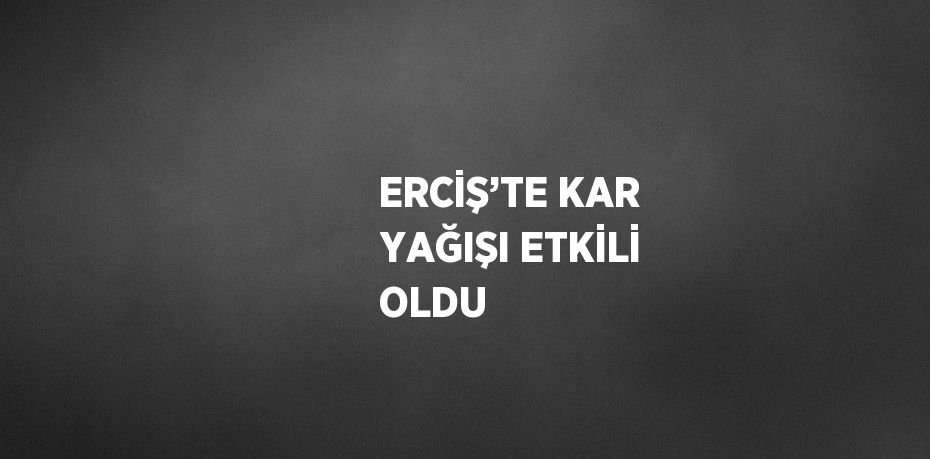 ERCİŞ’TE KAR YAĞIŞI ETKİLİ OLDU