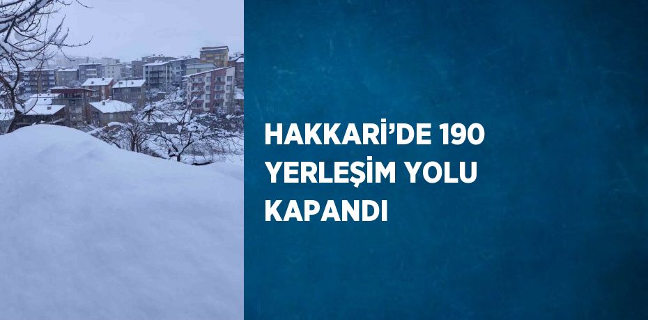 HAKKARİ’DE 190 YERLEŞİM YOLU KAPANDI