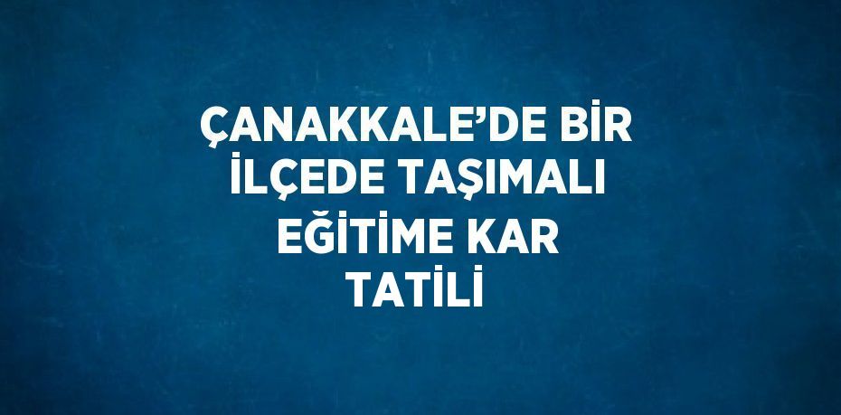 ÇANAKKALE’DE BİR İLÇEDE TAŞIMALI EĞİTİME KAR TATİLİ