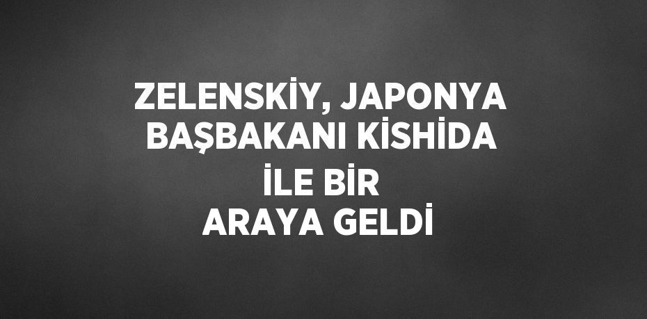 ZELENSKİY, JAPONYA BAŞBAKANI KİSHİDA İLE BİR ARAYA GELDİ