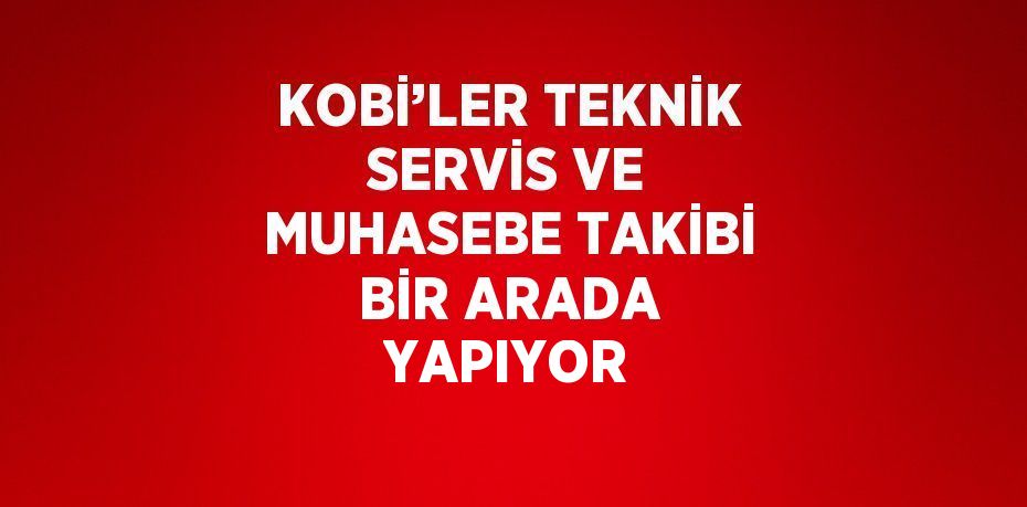 KOBİ’LER TEKNİK SERVİS VE MUHASEBE TAKİBİ BİR ARADA YAPIYOR