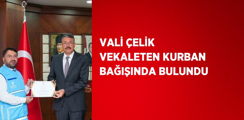 VALİ ÇELİK VEKALETEN KURBAN BAĞIŞINDA BULUNDU