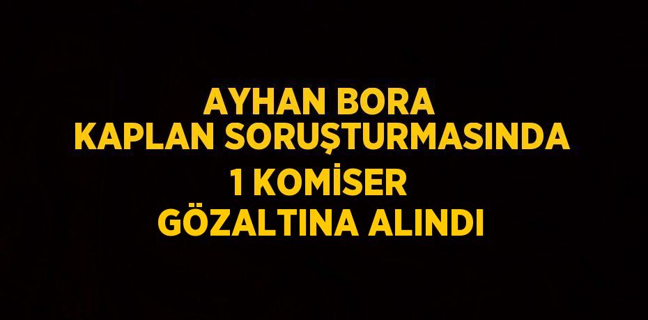 AYHAN BORA KAPLAN SORUŞTURMASINDA 1 KOMİSER GÖZALTINA ALINDI