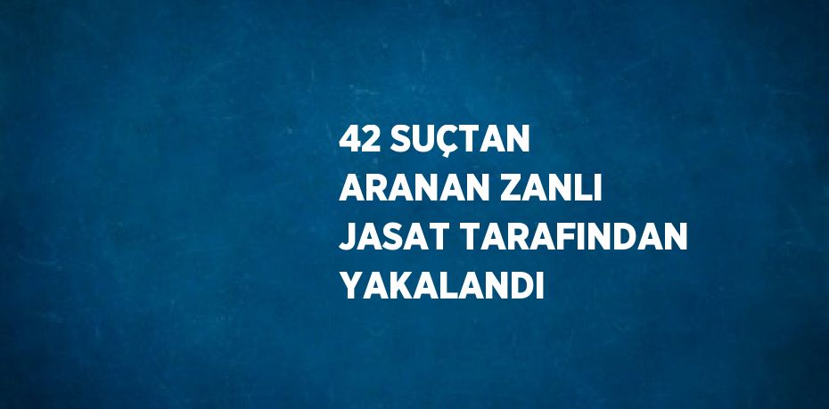42 SUÇTAN ARANAN ZANLI JASAT TARAFINDAN YAKALANDI