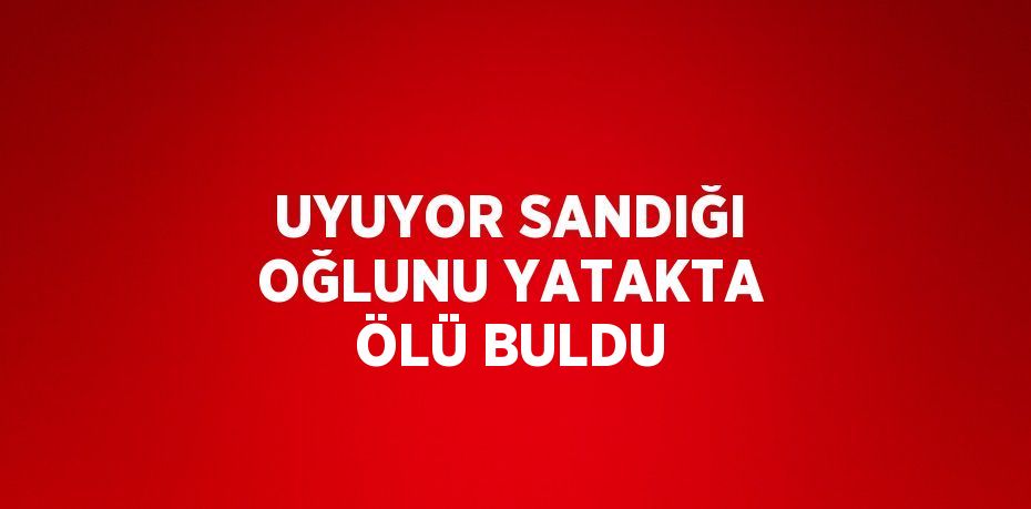 UYUYOR SANDIĞI OĞLUNU YATAKTA ÖLÜ BULDU