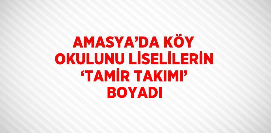 AMASYA’DA KÖY OKULUNU LİSELİLERİN ‘TAMİR TAKIMI’ BOYADI