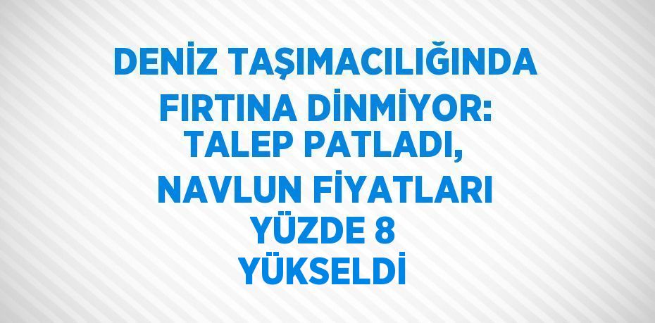 DENİZ TAŞIMACILIĞINDA FIRTINA DİNMİYOR: TALEP PATLADI, NAVLUN FİYATLARI YÜZDE 8 YÜKSELDİ