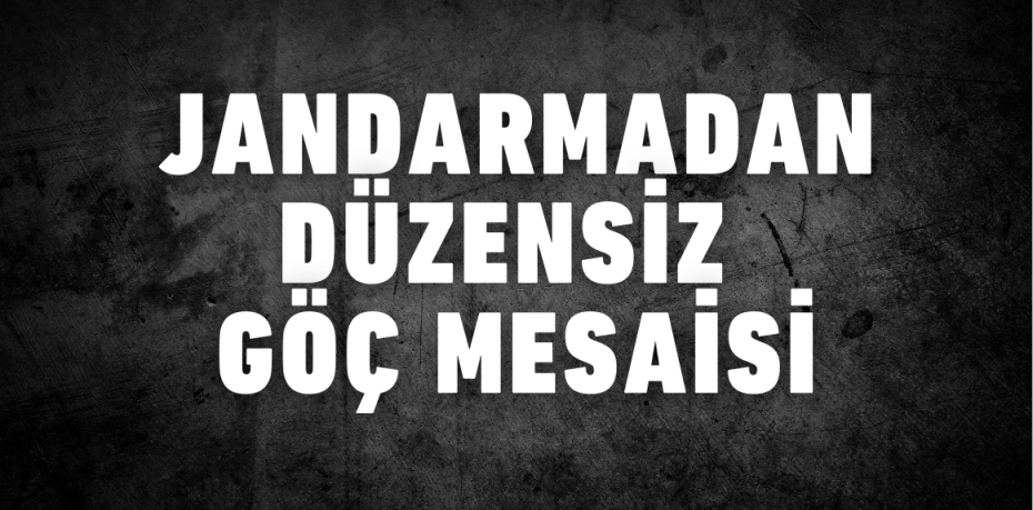 JANDARMADAN DÜZENSİZ GÖÇ MESAİSİ
