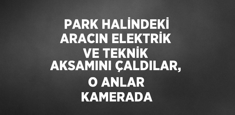 PARK HALİNDEKİ ARACIN ELEKTRİK VE TEKNİK AKSAMINI ÇALDILAR, O ANLAR KAMERADA