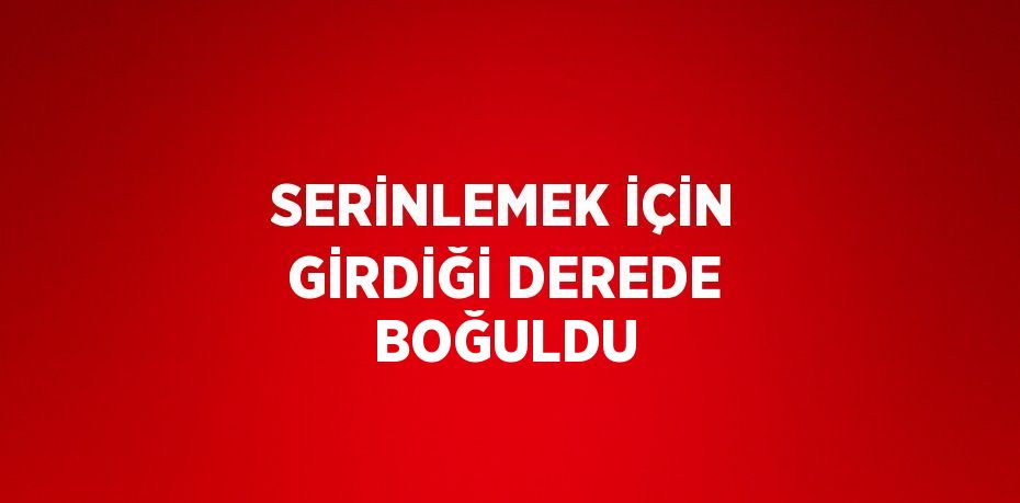 SERİNLEMEK İÇİN GİRDİĞİ DEREDE BOĞULDU