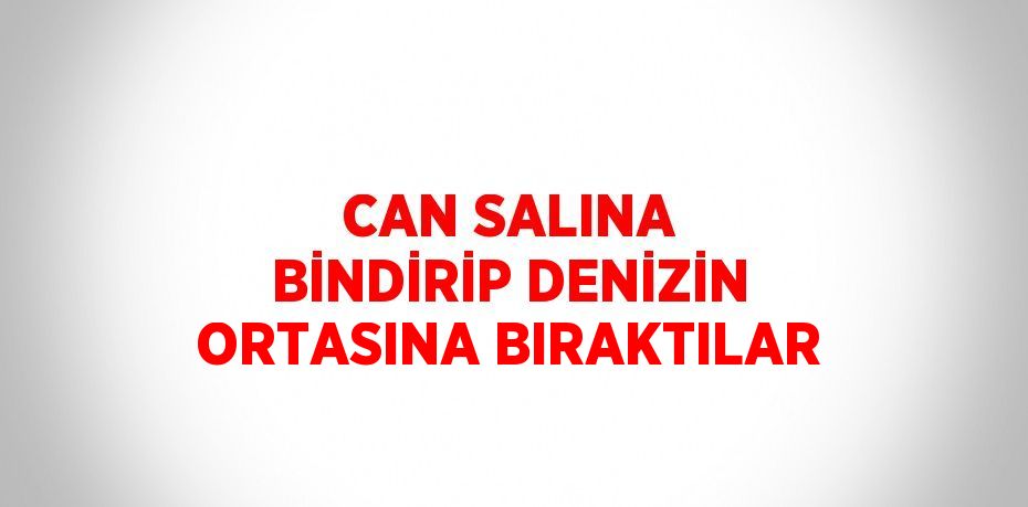 CAN SALINA BİNDİRİP DENİZİN ORTASINA BIRAKTILAR