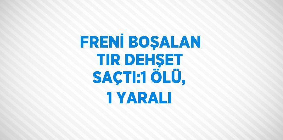 FRENİ BOŞALAN TIR DEHŞET SAÇTI:1 ÖLÜ, 1 YARALI