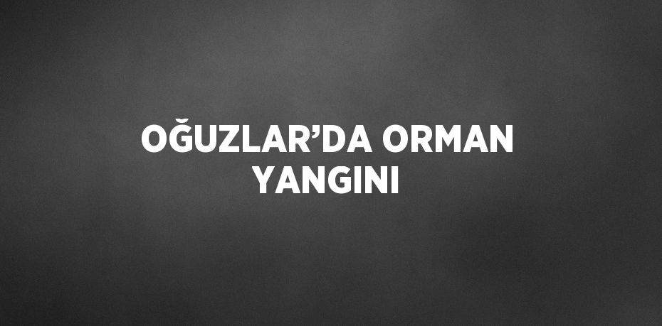 OĞUZLAR’DA ORMAN YANGINI