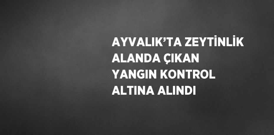 AYVALIK’TA ZEYTİNLİK ALANDA ÇIKAN YANGIN KONTROL ALTINA ALINDI