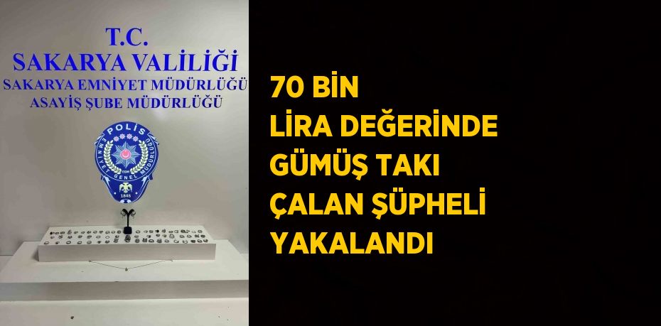 70 BİN LİRA DEĞERİNDE GÜMÜŞ TAKI ÇALAN ŞÜPHELİ YAKALANDI